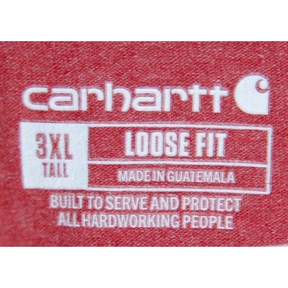 Carhartt 3XLT K87 Loose Fit Heavyweight Short-Sleeve Pocket T-Shirt, Red - Picture 3 of 5